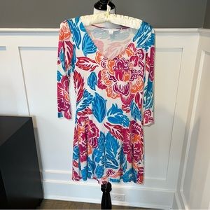 Diane Von Furstenberg 3/4 Sleeve Floral Dress